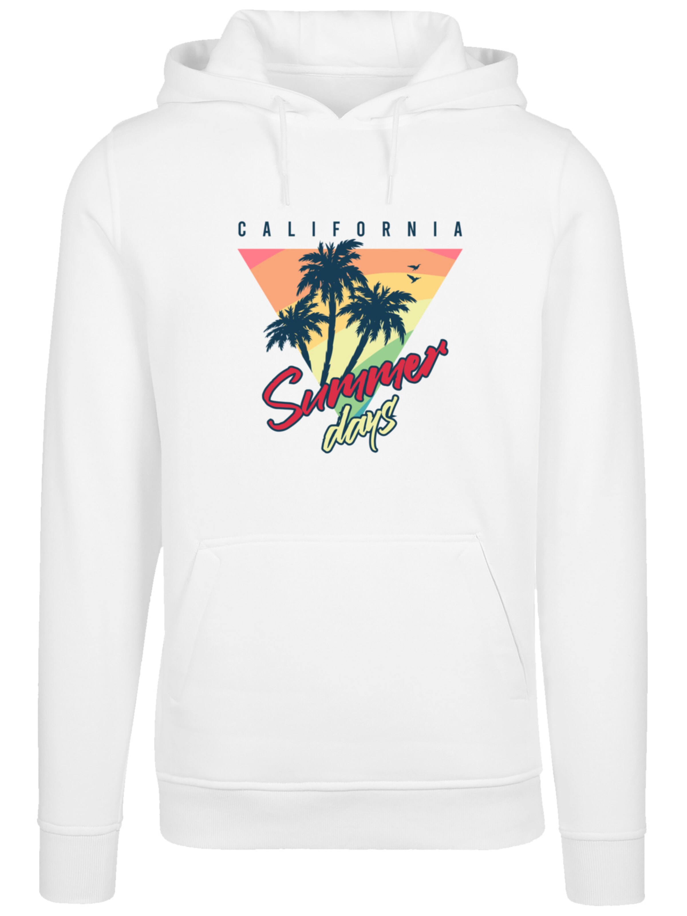 F4NT4STIC Sweatshirt 'California Palmen Retro' in White: front