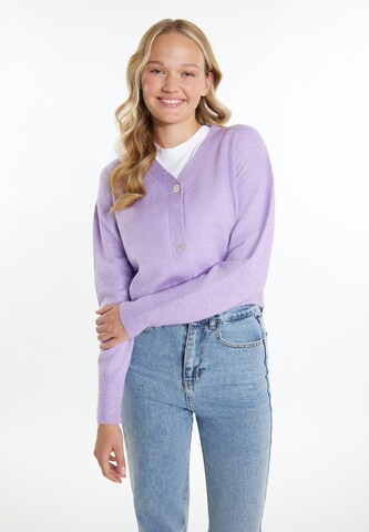 MYMO Knit Cardigan in Purple: front