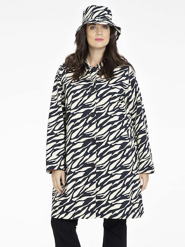 Yoek Between-Seasons Coat 'Zebra' in Black: front