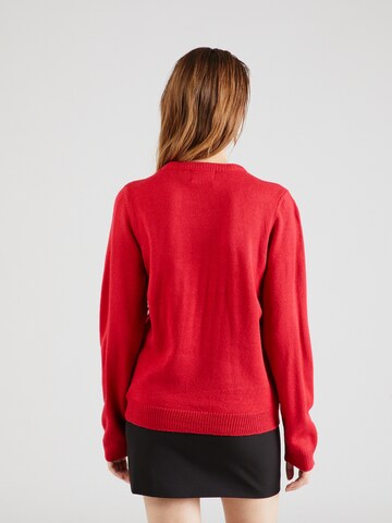 PIECES Sweater 'ELFIES' in Red