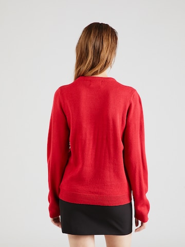 PIECES Sweater 'ELFIES' in Red