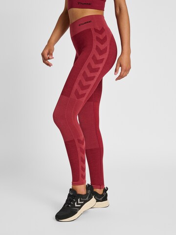 Hummel Skinny Sportbroek in Rood