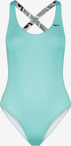 Nike Swim Bustier Badeanzug in Blau: Vorderseite