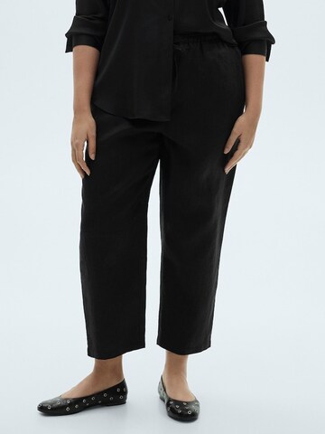 MANGO Loosefit Broek in Zwart: voorkant