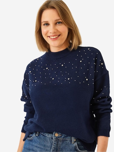 Bianco Lucci Pull-over 'Pullover' en S-M en bleu marine, Vue avec produit