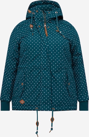 Ragwear Plus Winter Jacket 'DANKA' in Green: front