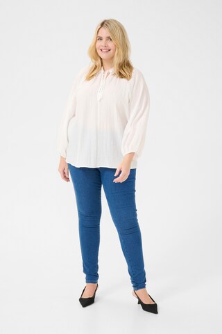 KAFFE CURVE Bluse 'Linna' i hvid