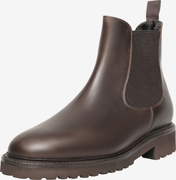 Henry Stevens Chelsea boots 'Winston CB1' in Bruin: voorkant