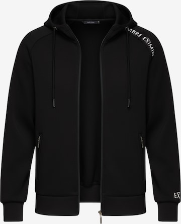 Ombre Sweatvest 'OM-SSZP-0216' in Zwart: voorkant