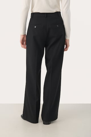 Wide Leg Pantalon à plis 'NinnesaPW' Part Two en noir