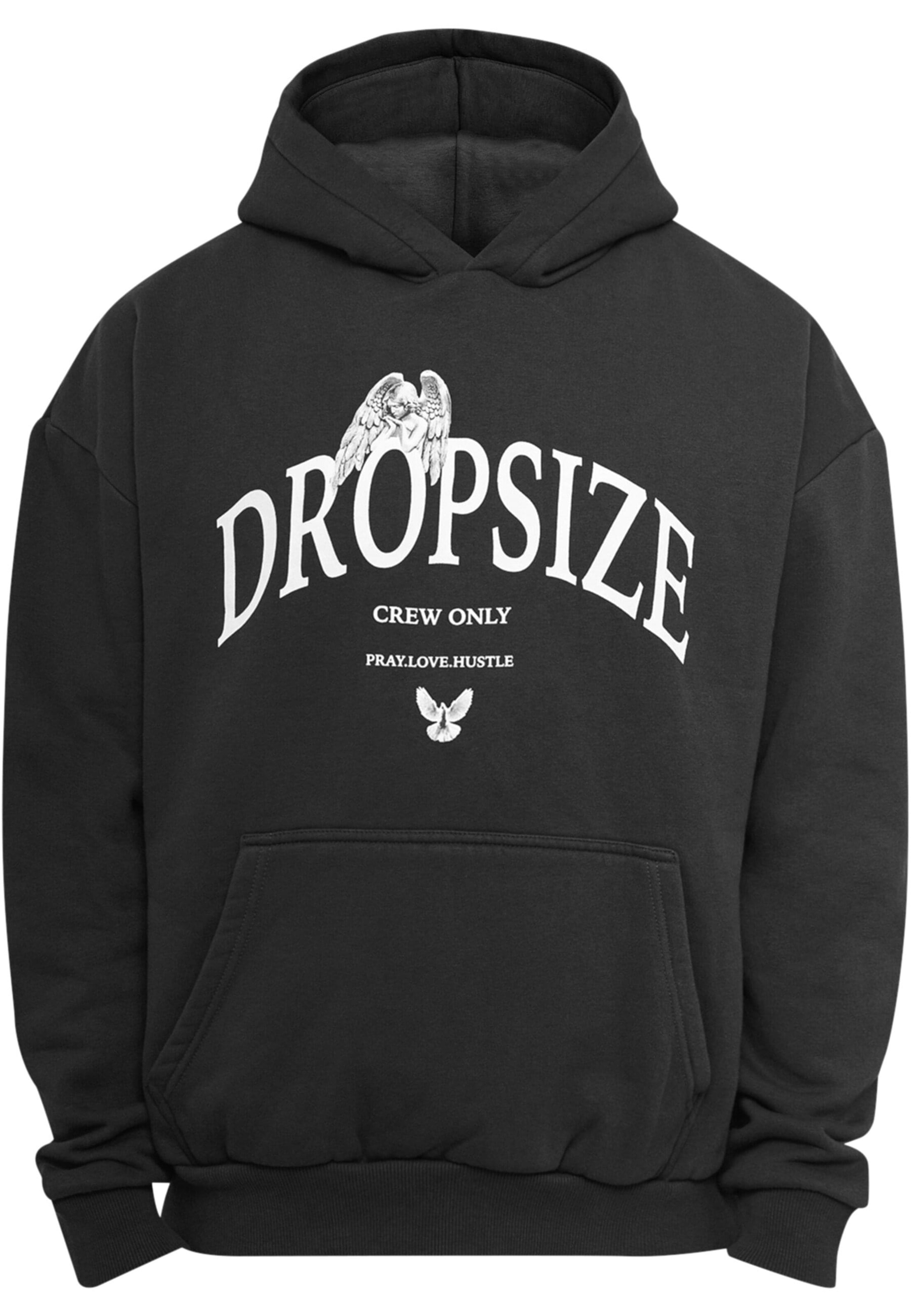 Dropsize Mikina 'Pray Love Hustle' - Čierna: predná strana
