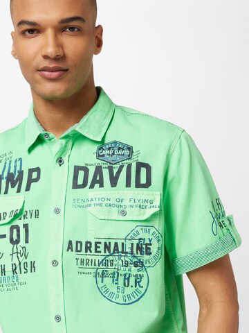 CAMP DAVID Regular fit Button Up Shirt in Green