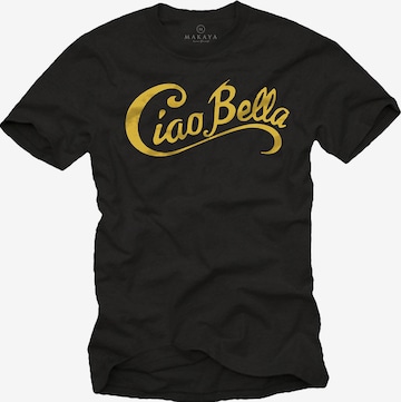 MAKAYA Shirt 'Ciao Bella' in Black: front