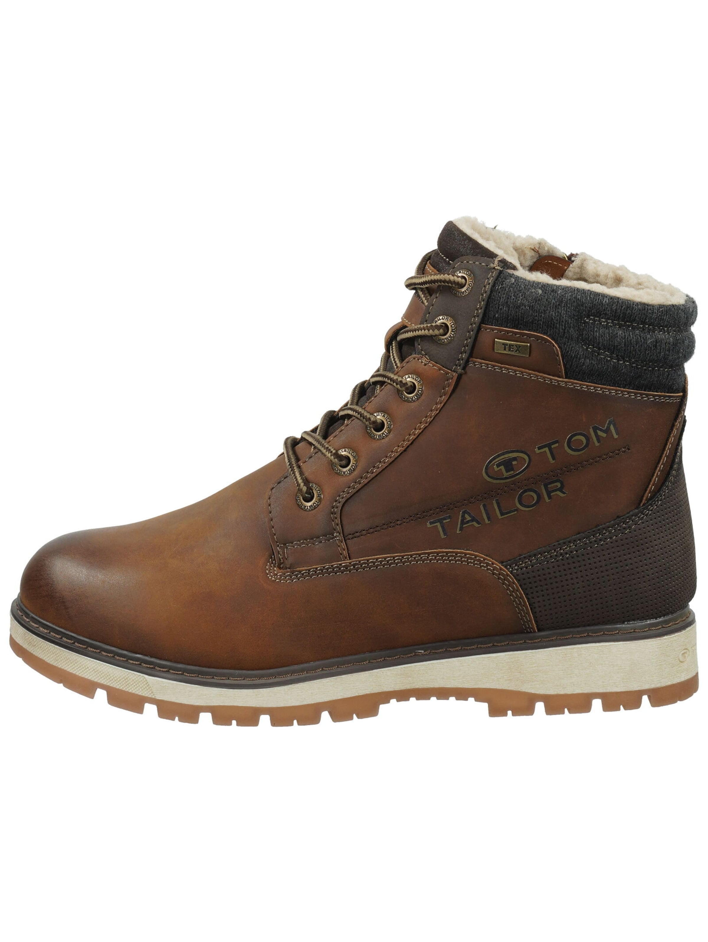 TOM TAILOR Schnürstiefel in Braun