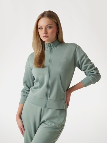 GUESS Sweatjacke in Grün: Vorderseite
