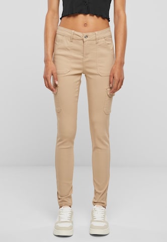 Cloud5ive - Skinny Pantalón cargo en beige: frente