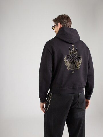 Bluză de molton 'Zixin' de la BOSS pe negru: față