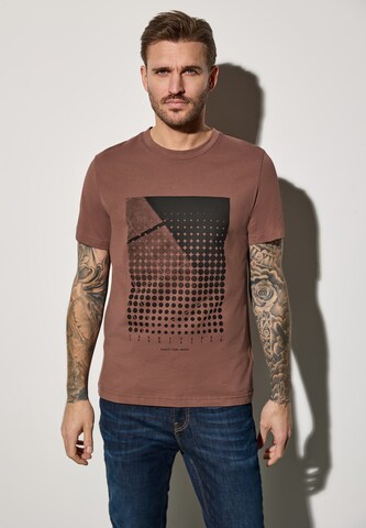 Street One MEN T-Shirt mit Print in Braun: Vorderseite