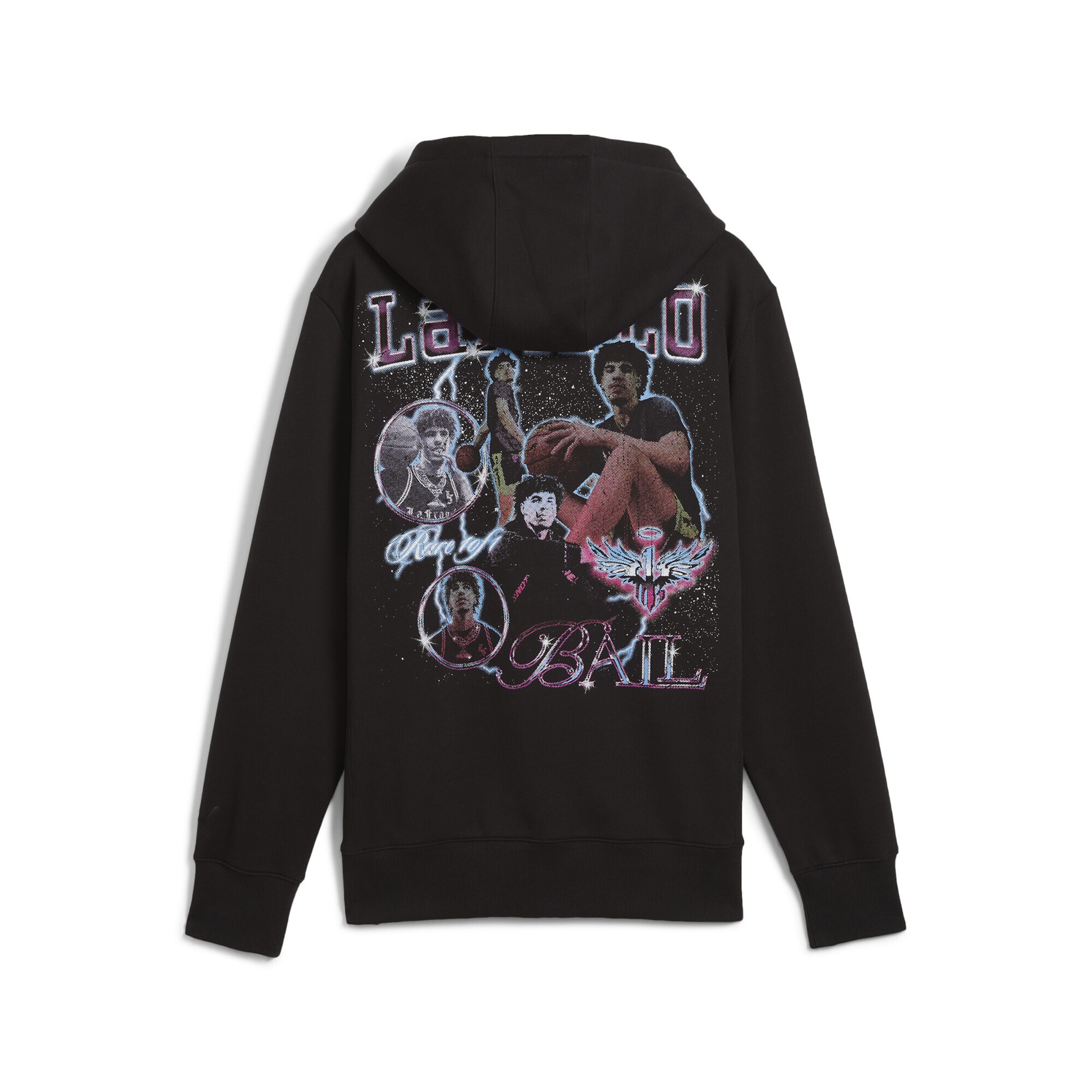 PUMA Zip-Up Hoodie 'Iridescent Hornets' in Black: front