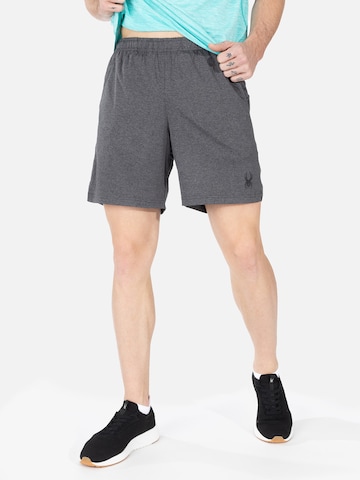 Spyder Regular Workout Pants in Grey: front