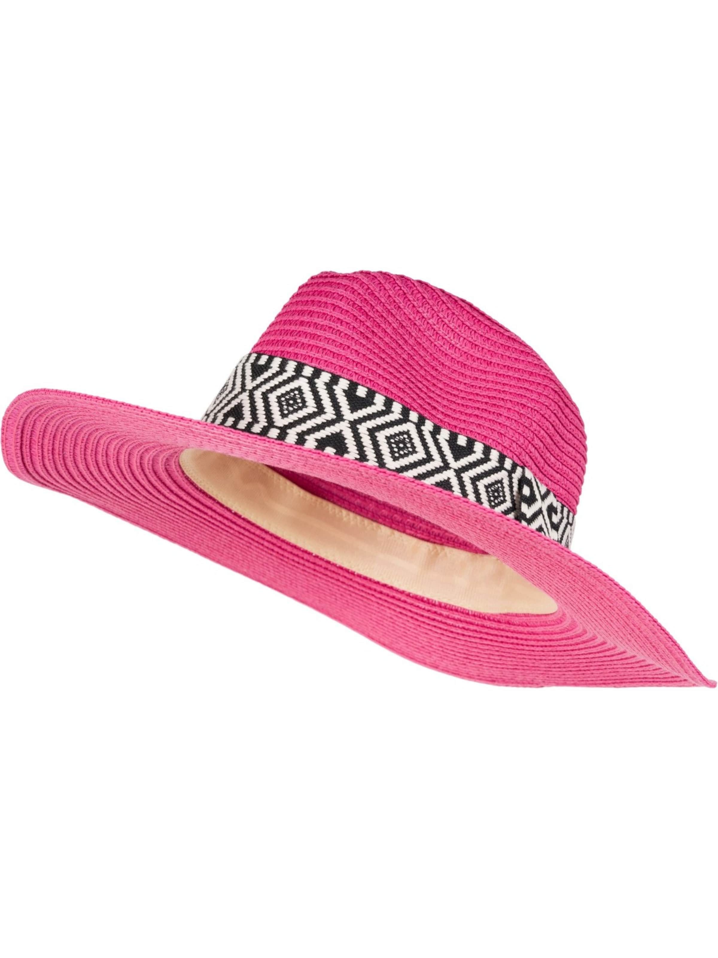 styleBREAKER Hut 'Panama Strohhut Hutband Azteken Muster'‌‌‌‌‌‌‌ in Pink: Vorderseite