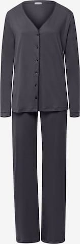 Hanro Pyjama 'Una' in Grau: Vorderseite