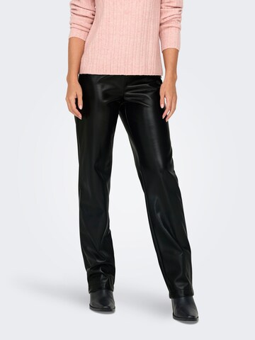 ONLY Regular Trousers 'ONLZETA' in Black: front
