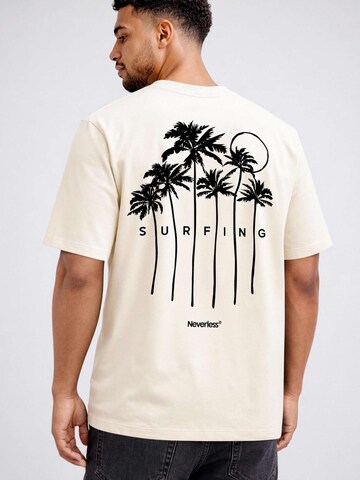 Neverless Shirt 'Palms Surfing' in Beige