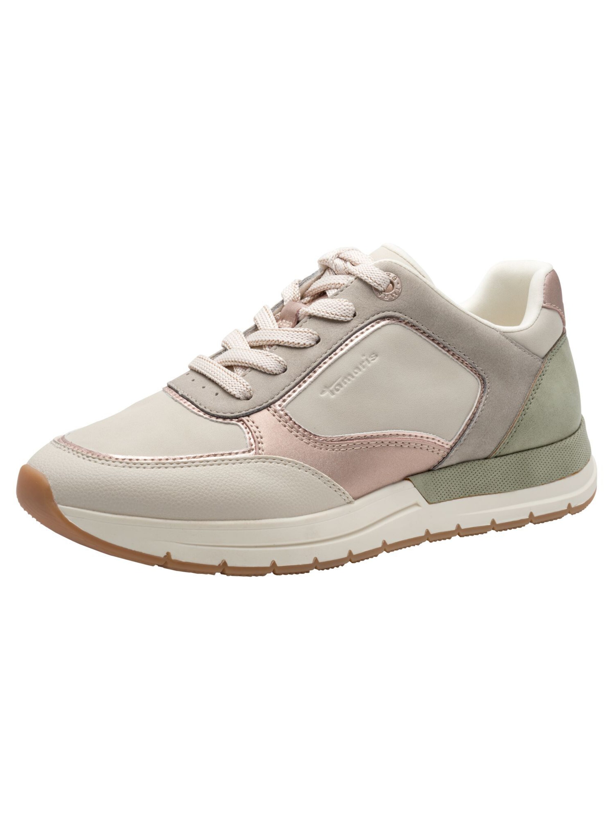 Baskets basses Tamaris en beige : devant