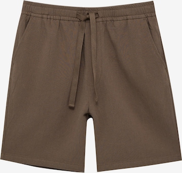 Pull&Bear Loosefit Kalhoty – hnědá: přední strana