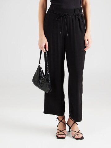 Wide leg Pantaloni de la s.Oliver BLACK LABEL pe negru: față