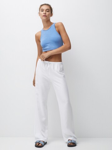 Pull&Bear Wide leg Broek in Wit