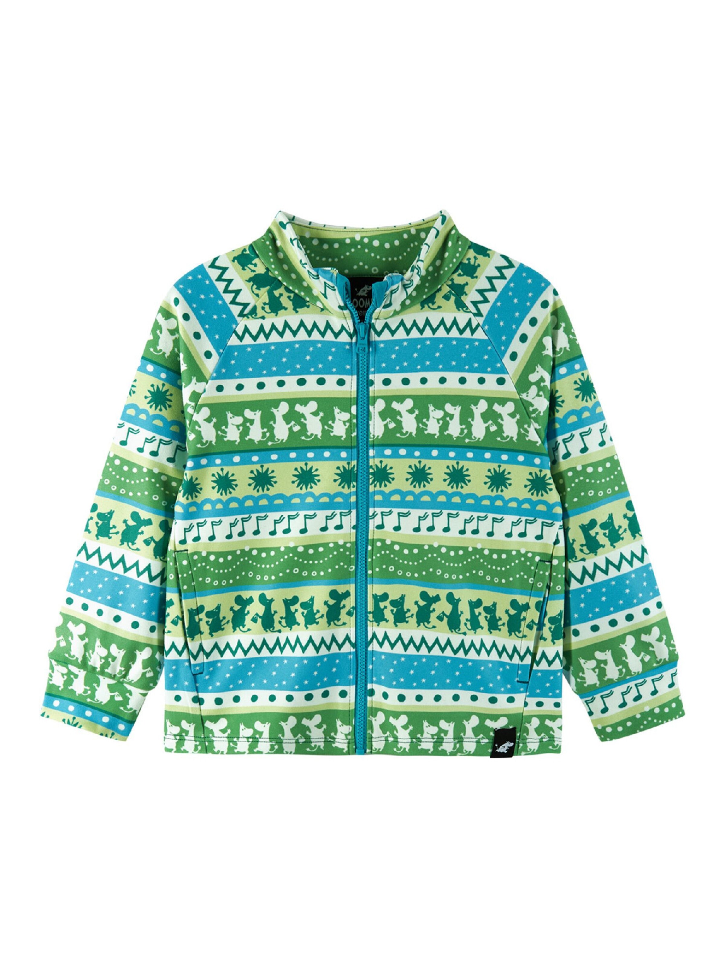 Reima Fleecejacke ' Moomin Tarpeen ' in Grün: Vorderseite