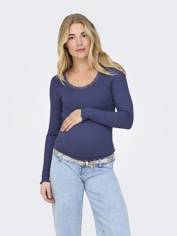 Only Maternity Shirt 'OLMXena' in Blauw: voorkant