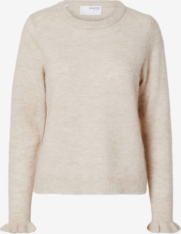 Pull-over 'FLULU' SELECTED en beige : devant