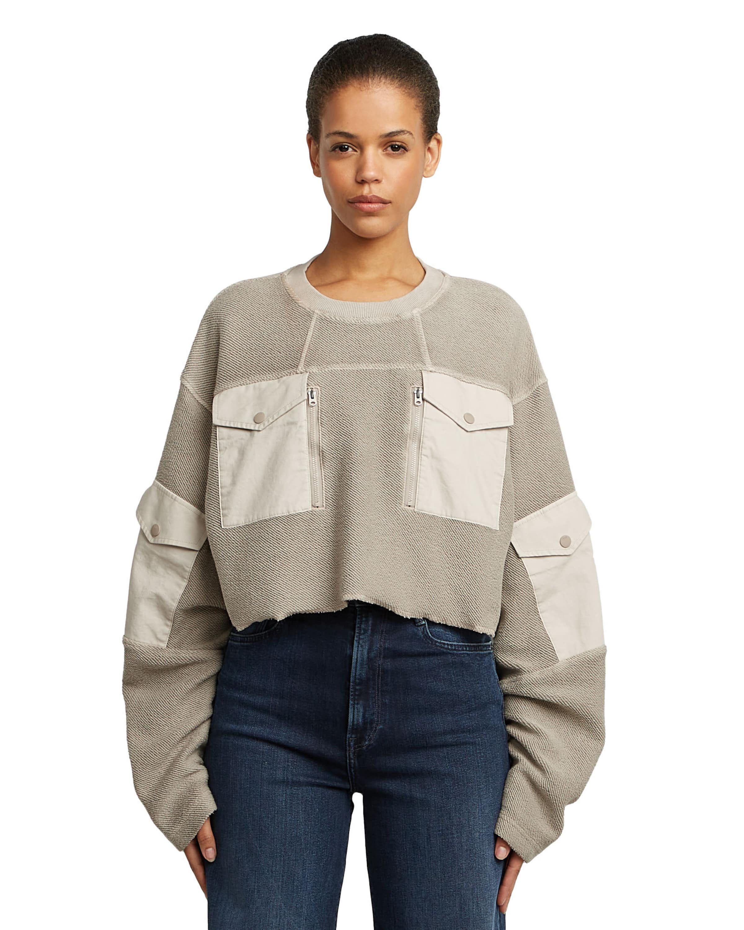 G-STAR Sweatshirt in Beige: front