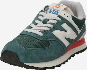 Sneaker bassa '574' di new balance in verde: frontale