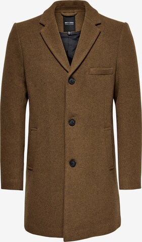 Manteau mi-saison 'Jaylon' Only & Sons en marron : devant