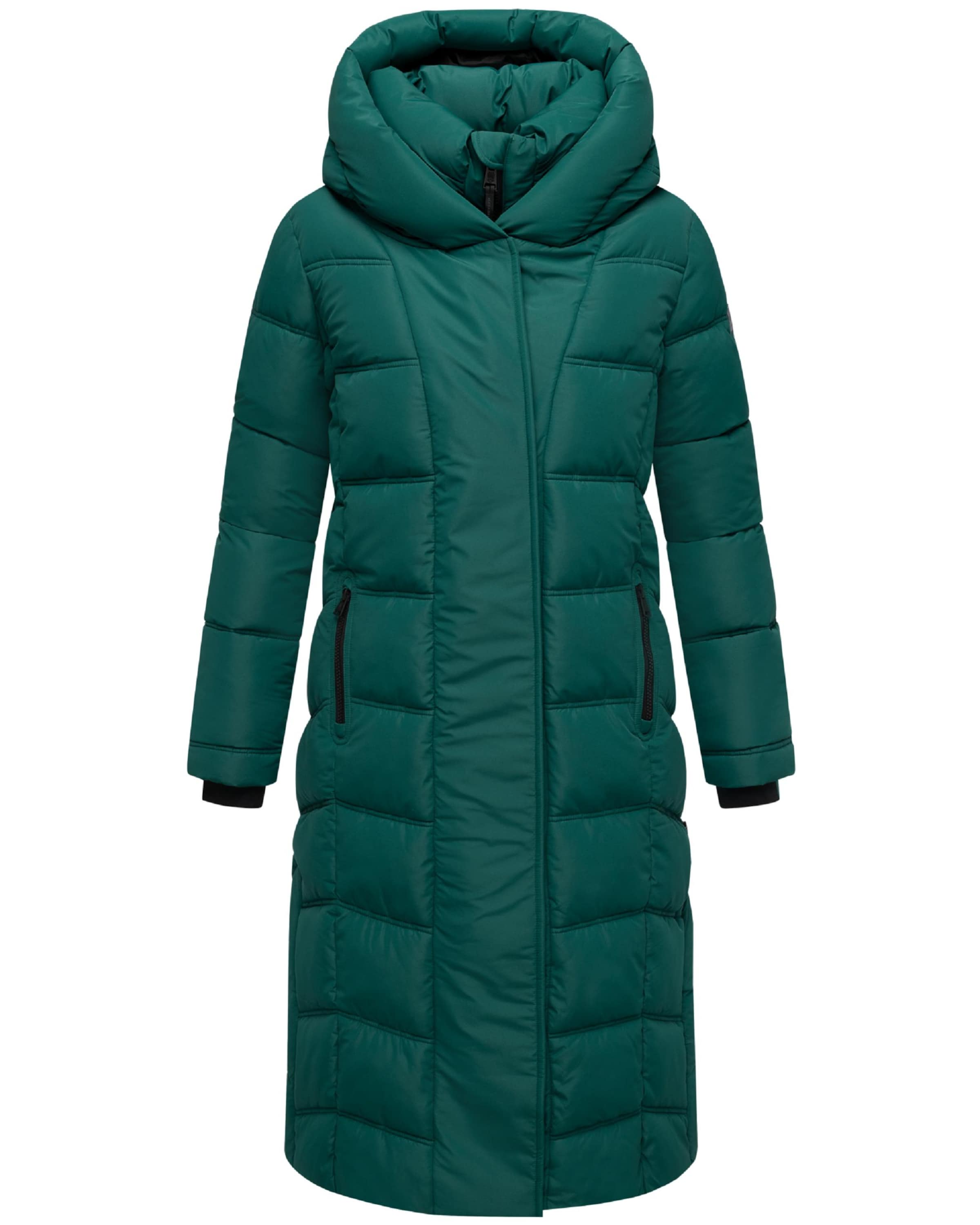 NAVAHOO Winter coat 'Engelsfeder XIV' in Green: front