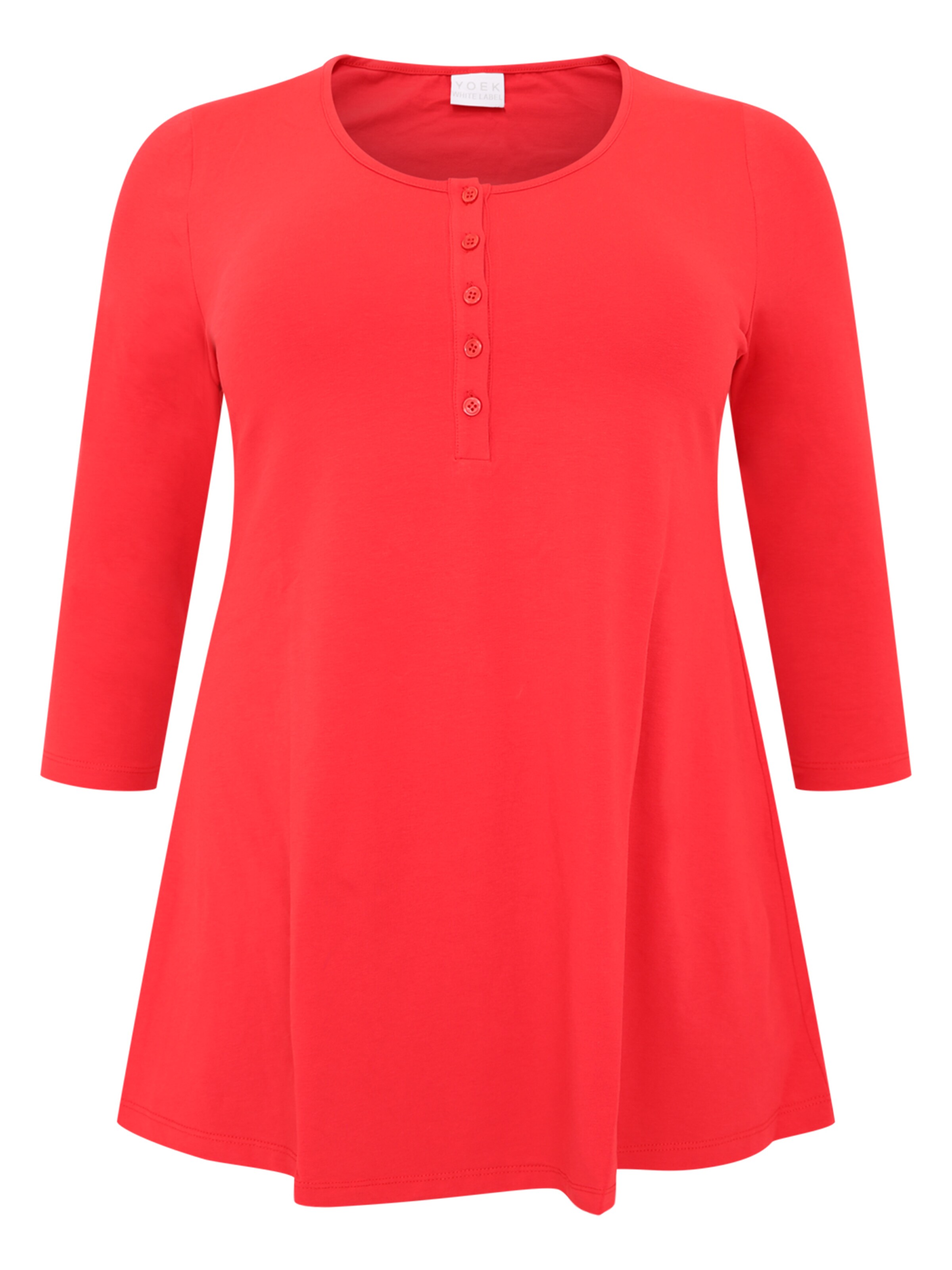 YOEK Shirt ' COTTON ' in Rood: voorkant
