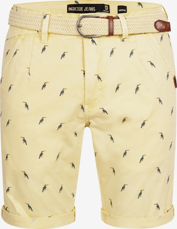 INDICODE JEANS Regular Broek 'Elisa' in Geel: voorkant