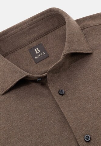 Boggi Milano Comfort fit Overhemd in Bruin