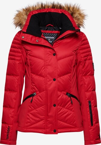 Superdry Outdoorjas 'Snow Luxe' in Rood: voorkant