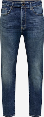 Only & Sons Tapered Farkut 'ONSYOKE' värissä sininen: etupuoli