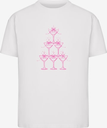 Miss Tee - Camiseta 'Cozy Drinks' en blanco: frente