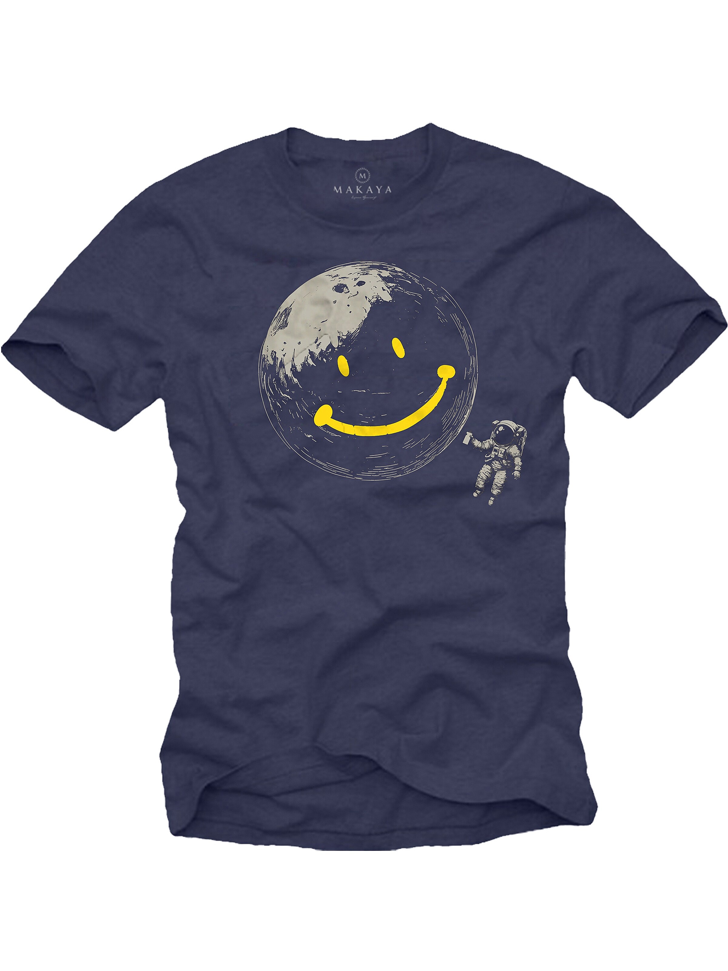 MAKAYA Shirt 'Astro-Smile' in Blue: front