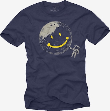 MAKAYA Shirt 'Astro-Smile' in Blue: front