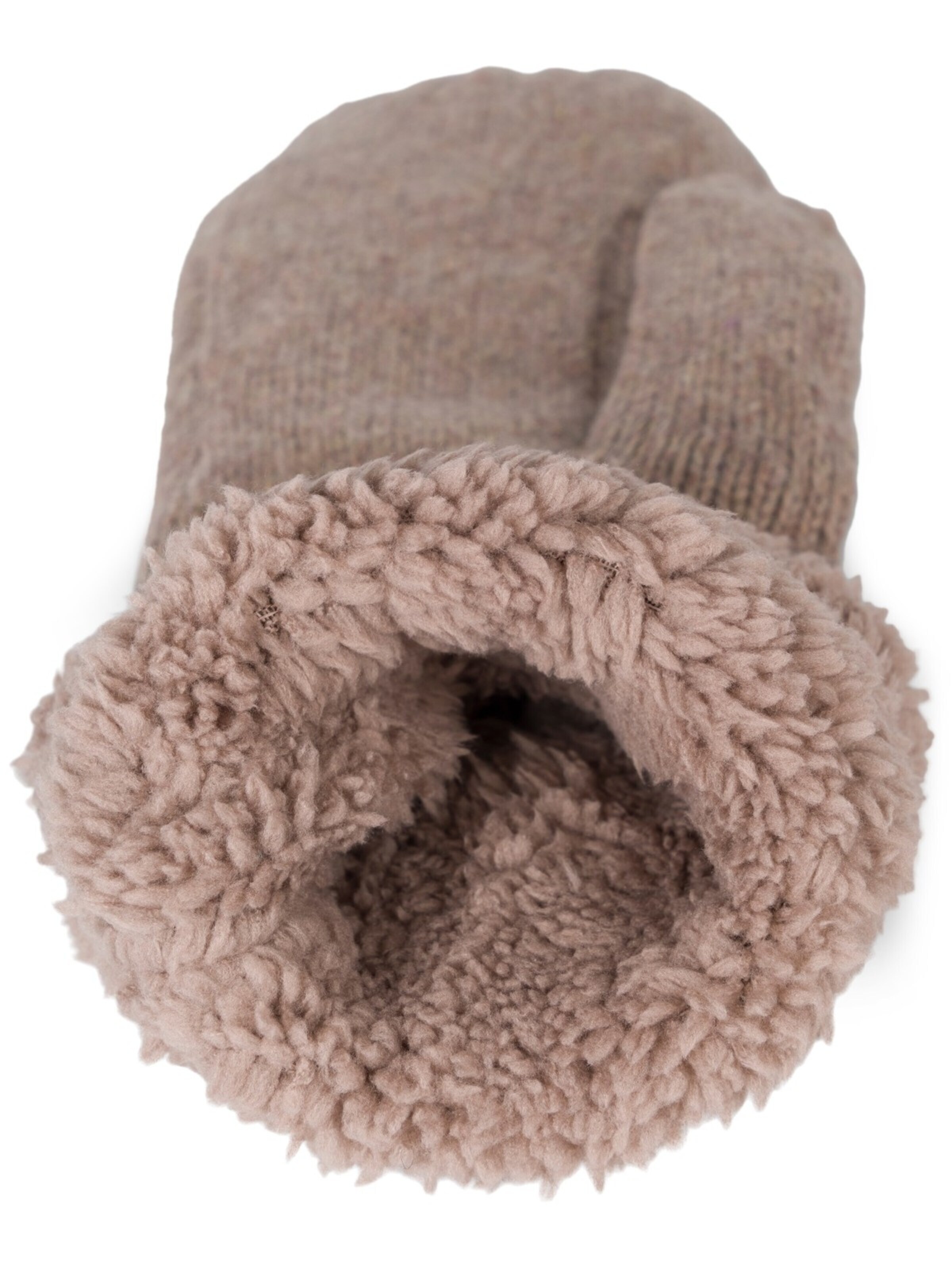 styleBREAKER Mittens 'Strickhandschuhe Fäustlinge mit Strass und Perlen' in Brown