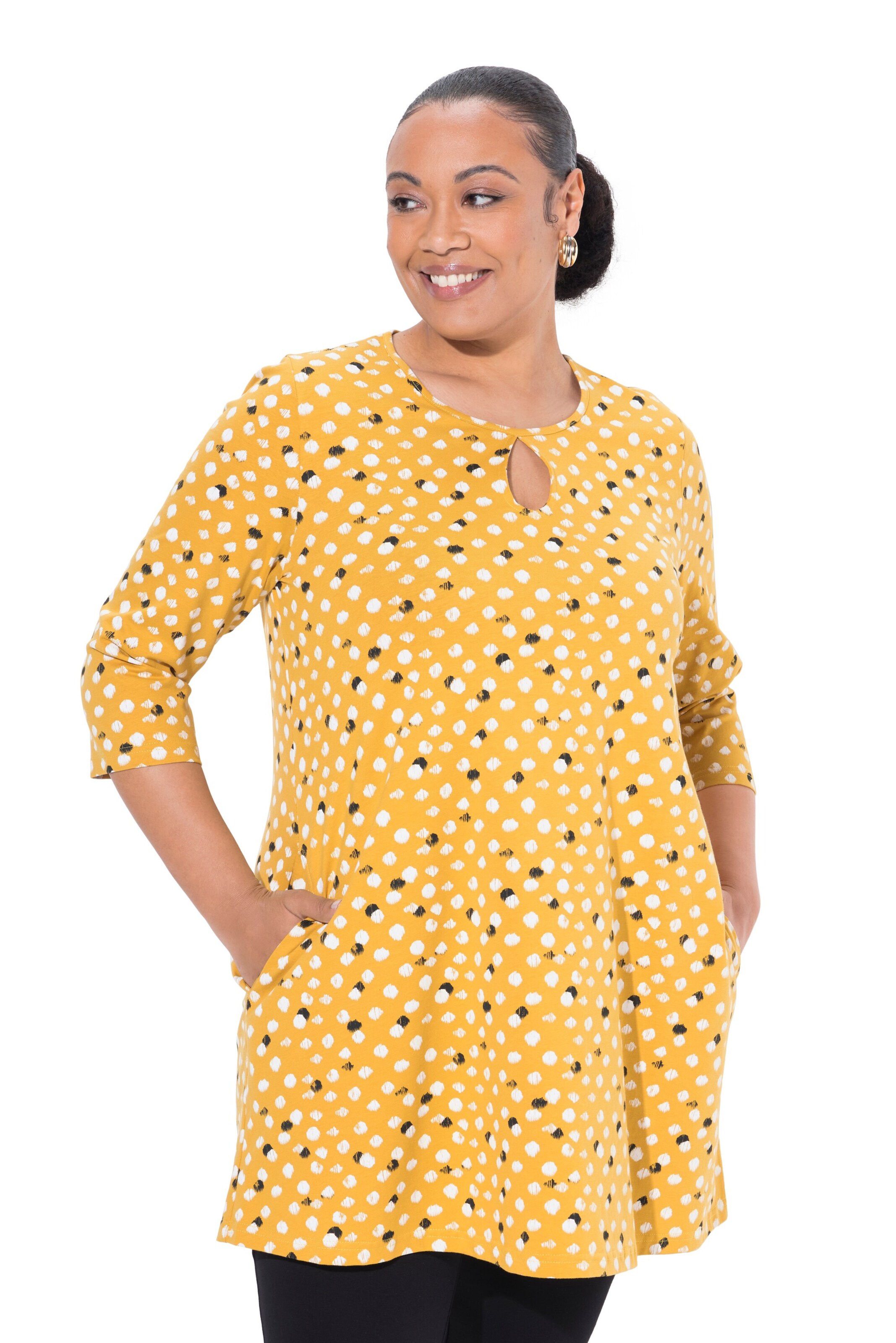 Ulla Popken Shirt in Geel: voorkant