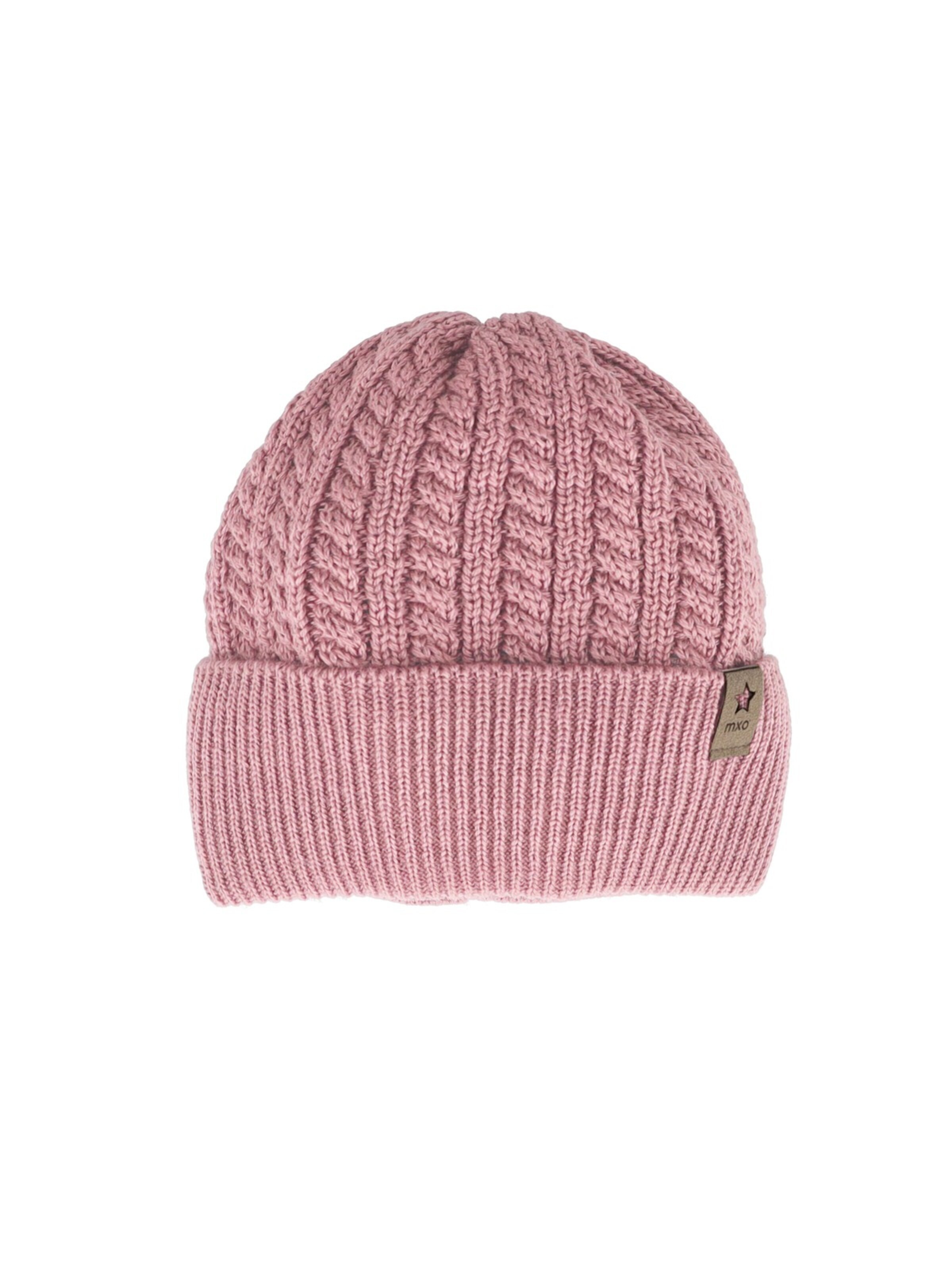 MAXIMO Mütze 'BABY-Umschlagmütze Zopfmuster'‌‌‌ in Pink: Vorderseite